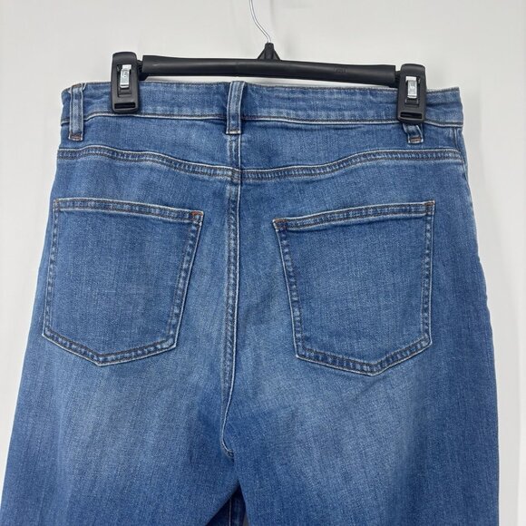 Eileen Fisher High Rise Medium Wash Straight Leg Denim Jeans Womens Size 6 - Picture 5 of 11